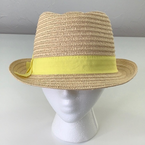 Scala Pronto Fedora Paper Hat with Yellow Band Unisex Size OS EUC - Picture 11 of 16